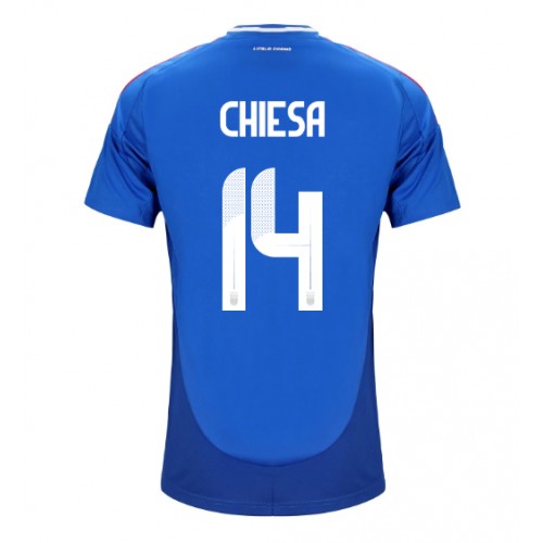 Maglia Calcio Italia Federico Chiesa #14 Prima Divisa Europei 2024 Manica Corta